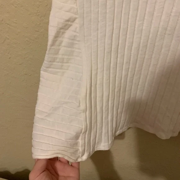 •Anthropologie• Bordeaux White Zipper shirt Sz M! - Picture 6 of 12